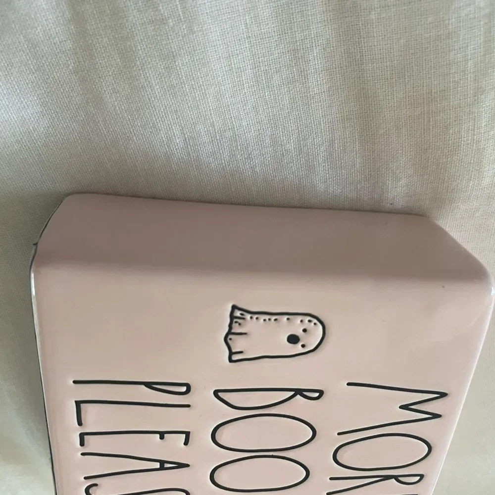 MORE BOOS PLEASE Rae Dunn Ghost Ceramic Sign